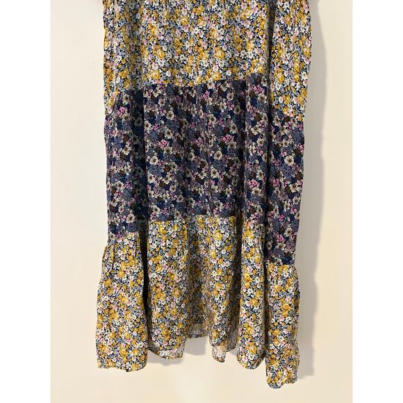 Natural Life L / XL Flowy Tiered Ruffle Dress Spaghetti Strap Dress 100% Rayon - Picture 3 of 8